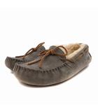 アグ UGG DAKOTA 5612 ローファー モカシン ムートン ボア リボン US7 24.0cm グレー /FT