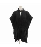 ダブルスタンダードクロージング ダブスタ DOUBLE STANDARD CLOTHING シャツワンピース チュニック キーネック フレンチスリーブ F 黒 ブラック /FT