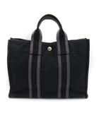 エルメス HERMES フールトゥ PM トートバッグ キャンバス 黒 ブラック