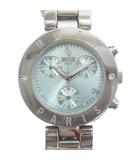 ムスク musk クロノグラフ 腕時計 MT-1043 クォーツ ブルー文字盤 シルバーカラー