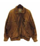 MA-1 フライトジャケット ブルゾン レザー 羊革 中綿 茶 ブラウン M アウター