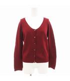マーガレットハウエル MARGARET HOWELL カーディガン ニット Vネック 長袖 2 M 赤 レッド /AE ■ECT