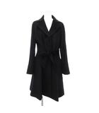 エフデ ef-de ロングコート リボン メルトン アンゴラ シルク混 9 黒 ブラック /JS ■ECT