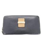 シーバイクロエ SEE BY CHLOE 長財布 ラウンドファスナー レザー ロゴ 紺 ネイビー /JS ■GY99