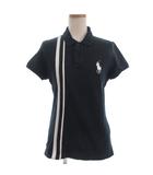 ゴルフ ポロシャツ 半袖 ビッグポニー ライン 黒 ブラック L ■GY99