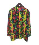 アルベロベロ　ALBEROBELLO olleborebla シャツ ブラウス 長袖 総柄 アニマルモチーフボタン ブラックベース ■ECT