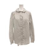 ラルフローレン RALPH LAUREN ブラウス シャツ 長袖 7 白 ホワイト 花柄 丸襟 長袖 /FF