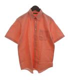 バーバリー ロンドン BURBERRY LONDON シャツ コットン 半袖 オレンジ系 L ■ECT