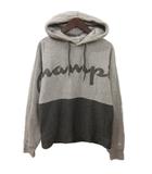 チャンピオン CHAMPION 裏起毛 ツートン プルオーバー パーカー ロゴ プリント グレー系 L