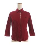 バーバリーブルーレーベル BURBERRY BLUE LABEL シャツ ブラウス チェック 七分袖 コットン ダークレッド 38 ■ECT