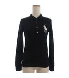 ラルフローレン RALPH LAUREN ストレッチ ポロシャツ 長袖 ビッグポニー 黒 ブラック L ■ECT