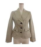 バーバリーブルーレーベル BURBERRY BLUE LABEL テーラードジャケット 3B ベージュ 36 ■ECT