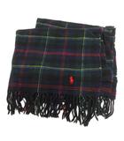 ラルフローレン RALPH LAUREN ストール マフラー ウール チェック フリンジ グリーン ネイビー系