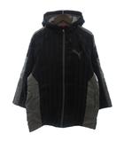 プーマ PUMA フード付き ロングコート ジャケット ストライプ 黒 160