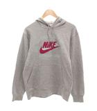 ナイキ NIKE パーカー フーディ M グレー ピンク フード付き ロゴプリント /YJ