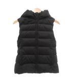 ユニクロ UNIQLO 美品 ダウンベスト S 黒 ブラック 無地 フード付き /YJ