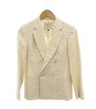 バーバリーズ Burberrys ヴィンテージ テーラードジャケット 麻 リネン M 白 ホワイト ダブルブレスト /FF ■ECT