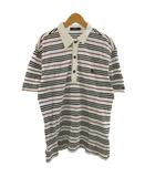 バーバリーブラックレーベル BURBERRY BLACK LABEL ポロシャツ ボーダー 半袖 ホース刺繍 白 黒 ワイン 3 ■ECT