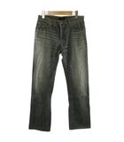 バーバリーブラックレーベル BURBERRY BLACK LABEL デニムパンツ ジーンズ ヴィンテージ加工 ボタンフライ インディゴ 73 ■ECT