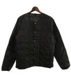 ベーシック クルーネックボタン インナー ダウンジャケット 薄手 ナイロン TAION-104 ダークチャコール