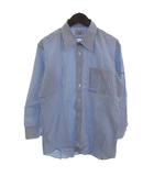ワイシャツ ドレスシャツ 長袖 ストライプ ブルー ■ECT