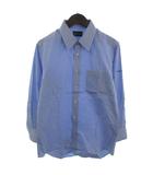 セリーヌ CELINE ドレスシャツ ワイシャツ 長袖 マカダム柄 ブルー ■ECT