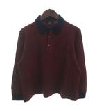 ニット ポロシャツ ウール 長袖 レッド系 L ■ECT