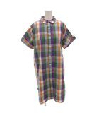 アダムエロペ Adam et Rope' シャツワンピース 38 マルチカラー チェック柄 半袖 /FF ■ECT