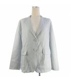 レリアン Leilian タグ付 テーラードジャケット シングル 総裏なし 薄手 ウール 水色 ライトブルー 11 ■ECT