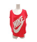 ナイキ NIKE カットソー M 赤 レッド ロゴプリント フレンチスリーブ バイカラー /FF ■ECT