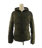 エイ ディー ディー add ダウンジャケット ジップアップ フード ベルト ナイロン カーキ 42 ■TC
