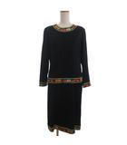 レオナール LEONARD FASHION カットソー スカート セットアップ 黒 LL ■ECT