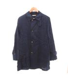 マッキントッシュフィロソフィー MACKINTOSH PHILOSOPHY ステンカラーコート 麻 リネン ハーフ丈 チンストラップ 40 紺 ネイビー /TZ ■GY47