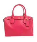 コーチ COACH ミニボストン ハンドバッグ ショルダー 2WAY 手提げ ロゴ レザー ピンク /FF ■GY47