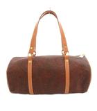 エトロ ETRO ミニボストンバッグ 円柱 ペイズリー柄 PVC レザー 茶 ブラウン /FF ■GY47