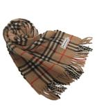 バーバリーズ Burberrys フリンジ マフラー ノバチェック カシミヤ ベージュ系 ■GY47