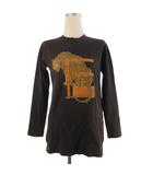 エヴェックス バイ クリツィア EVEX by KRIZIA Tシャツ カットソー 長袖 クルーネック 虎柄 コットン 茶色 ブラウン 40 ■GY47