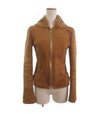 フェンディ FENDI ムートンジャケット ジップアップ ブルゾン キャメル系 ☆AA★