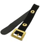 セリーヌ CELINE スエード ベルト レザー メタルモチーフ ブラック ゴールドカラー