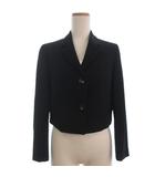 フェンディ FENDI ショートテーラードジャケット ウール 黒 ブラック 40