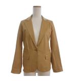 フェンディ FENDI レザー テーラードジャケット ラムレザー ベージュ系 38