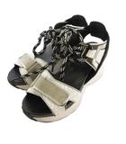 マイケルコース MICHAEL KORS IRMA サンダル シューズ 厚底 ロゴ ホワイト シルバーカラー 24.5cm