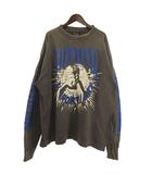 セントマイケル SAINTMICHAEL 24AW Kosuke Kawamura KK_LS Tee_Nothing Imp Tシャツ 長袖 クルーネック ヴィンテージ加工 コットン 黒 ブラック XL 大きいサイズ