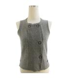 クイーン&ベル QUEENE&BELLE ノースリーブ ニット ベスト カシミヤ ラインストーン グレー S ■TC