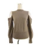 スナイデル SNIDEL タグ付き シースルー ショルダー ニット プルオーバー カットソー チュール 茶 ブラウン F