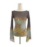 ジャンポールゴルチエ Jean Paul GAULTIER チュール カットソー パワーネット 長袖 総柄 ブラウン系 40