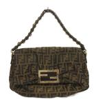 フェンディ FENDI ミア ズッカ マンマバケット チェーン ショルダーバッグ ゴールド金具 茶 ブラウン系