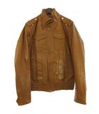 タケオキクチ TAKEO KIKUCHI TK シングル ライダースジャケット ブルゾン カウレザー 茶 キャメル 3