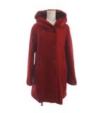 グローブ grove フーデッド ロングコート 起毛 赤 L ■GY56