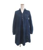 ピンクアドベ pink adobe スキッパー シャツ チュニック 長袖 ブルー M ■GY56